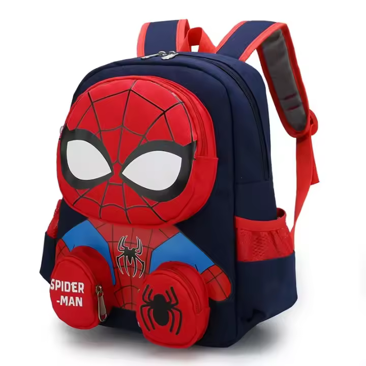 Mochila De Superhéroes Spiderman Para Niños Y Niñas Estilo 3D Estudio Escuela Bagaje De Viaje Regalo Mochila De Nylon Con Cierre De Cremallera - 1