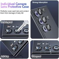 Carcasa De Vidrio Con Anillo De Lente Metálico Para Cámara De Samsung Galaxy S22 S23 Ultra S24 plus S25 Ultra Protector De Pantalla Y Lente - details 4