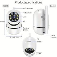 Cámara IP De Seguridad Para El Hogar 1080P Monitor De Bebé Con Vigilancia Nocturna Y Seguimiento Automático WiFi Doméstico Cámara Dome Blanco - details 10