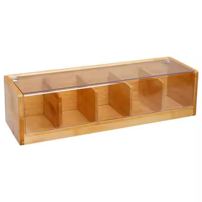 Caja de té de bambú con 5 compartimentos - 1
