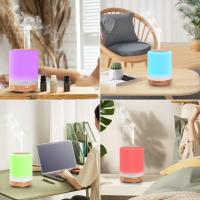 [300ml] Difusor Humidiffador Aromaterapia Difusor de Aroma con Temporizador Non-stop/1/3/6h, Humidificador Ultrasónico y Ultrasiolencioso con 7 Colores LED, Ultra Silencioso, Marron Dark - details 0
