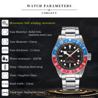 Reloj De Pulsera Mecánico De Lujo 41mm NH34 GMT Luminoso Corgeut Con Vidrio De Zafiro Resistente Al Agua 10Bar Para Hombres - details 0