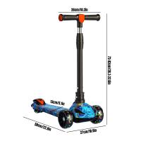 Patinete plegable para niños de 2 a 12 años, Scooter de 3 ruedas con Flash, altura ajustable - details 6