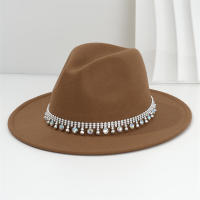 Sombrero De Vaquero Occidental Para Mujeres Con Borde Plano Y Lazo De Plata Brillante Con Cristales De Rhinestone Sombrero Fedora Ligero De Jazz - details 11