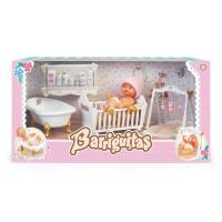 Barriguitas Recien Nacido muñeca con cuna, bañera y gimnasio con sus complementos - Famosa 700017017 - details 0