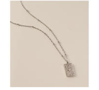 Encanto Collar con colgante de corazón de naipes de estilo europeo y americano, cadena de clavícula encantadora para mujer, cadena de clavícula de acero de titanio y oro de 18 quilates, joyería de acero inoxidable de moda - details 5