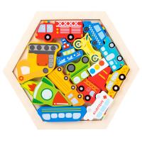 Juego De Rompecabezas Hexagonal Alien Tangram Bloque De Puzzle Clásico Para Niños Juguetes Educativos De Madera Unisex - details 0