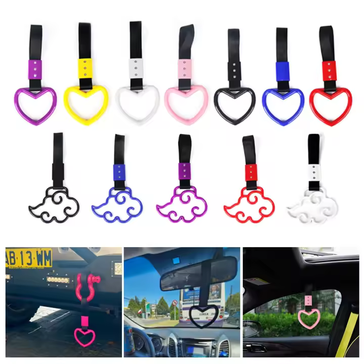 Correa De Mano Para Automóvil JDM Estilo Corazón Accesorio De Coche Tsurikawa Ring Drift Charm 1 Pieza Accesorios De Automóvil - 1