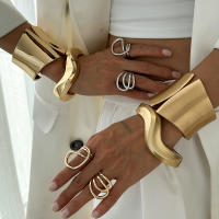 Pulsera De Cuff Vintage Geométrica Ola Para Mujer Estilo Punk Metal Pesado Pulsera Abierta Para Fiesta De Calle Moda Primavera - details 6