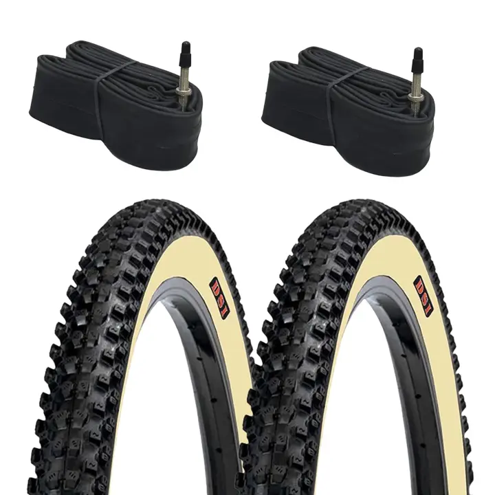 Cubiertas Bicicleta MTB 29x2.25 DSI Negro-Crema Tacos + Cámaras de Aire FV - ETRTO 57-622 - 1
