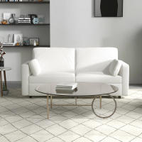 HOMCOM Sofá de 3 Plazas Sofá de Salón Tapizado en Poliéster con 2 Cojines Acolchado Sofá de Diseño para Dormitorio 178x82x85 cm Crema - details 6