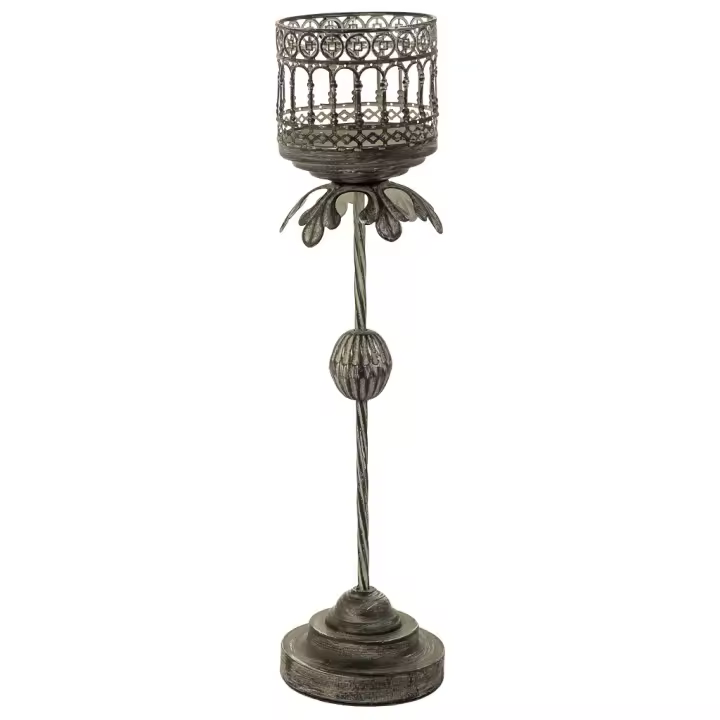 WANDERLUST DECO Candelabro de Metal Marrón 13x13x51.5h Cm - Agrega Calidez a Tu Hogar - 1