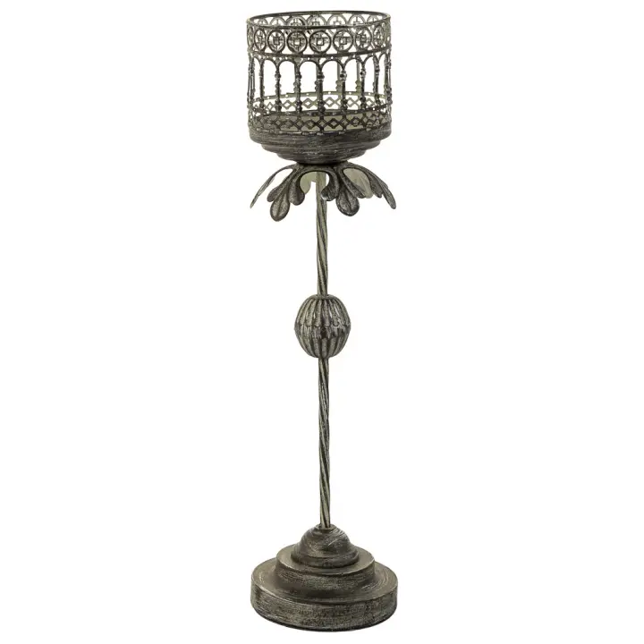 WANDERLUST DECO Candelabro de Metal Marrón 13x13x51.5h Cm - Agrega Calidez a Tu Hogar - 1