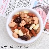 30Pcs Resina Lindo Chocolate Dibujos Animados Simulados Galletas Hojas Letras Serie Botones Planos Para Scrapbooking Joyería DIY Manualidades - details 5