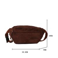 Bolso De Hombro Para Mujer De Corduroy Estilo Fashion 2024 Bolso De Pecho Cruzado Mochila Bananera De Cinturón De Bum Bolsa De Estudiante Con Cinturón - details 1