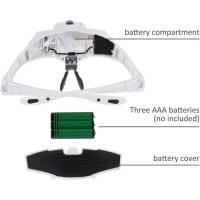 Lupa 2 Luces LED 5 Lentes Lupas Regulables, Intercambiables, 1.0X, 1.5X, 2.0X, 2.5X, 3.5X - details 0