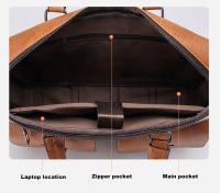 Bolso De Negocios Para Hombre De Lujo En Cuero PU Bolso De Mano Para Laptop Y Archivos A4 Estilo Oficina Y Almuerzo - details 21