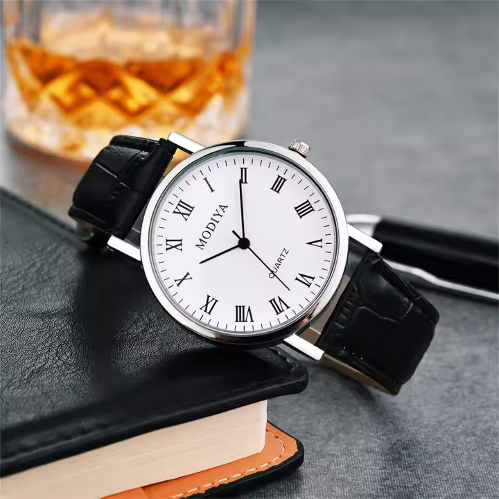 Reloj De Lujo De Cuarzo Con Dial De Cuero Reloj Casual De Pulsera Material De Correa De Cuero Resistente Al Agua Estilo Fashion & Casual - 1