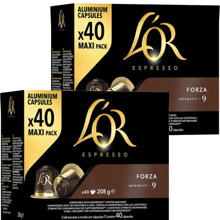 Forza L'or  80 Cápsulas Maxi Pack compatibles Nespresso Intensidad 9 - 1