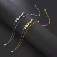 Pulsera De Cadena Doble Para Mujer Con Cuentas Y Letras De Skyrim Joyería Moda Regalo Para Día De La Madre Pulsera De Cobre - details 6