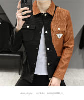 Nueva Chaqueta Casual De Moda Para Hombres Drill Colorido Ajustada Estilo Coreano Solitaria Abierta Cierre De Botones Polyester Para Otoño - details 6