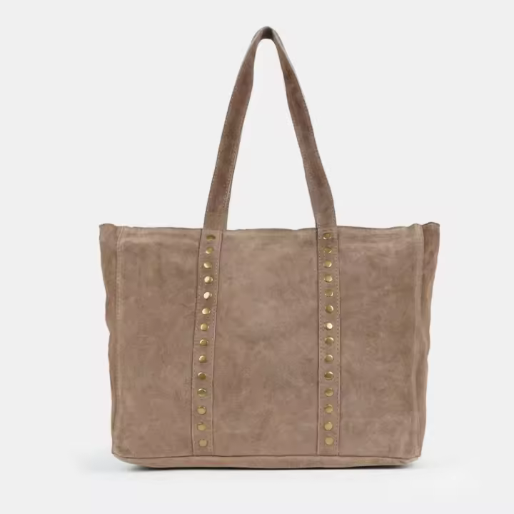 1990s Bolso tote de piel mujer apto para portátil 13 pulgadas con cremallera en el cierre diseño tachuelas piel genuina Hecho en Italia Negro/Azul/Rojo/Verde/Khaki/Azul J1162 - 1