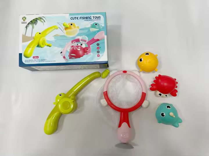 Juego De Juguetes Para Baño Para Niños Con Red De Pesca Magnética Y Luz LED Regalo Ideal Para Niños Edad Recomendada 3-12 Años - 1