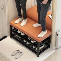 Banco Zapatero, Zapatero con Cojín De Asiento, para Sala De Estar, Entrada, Sala De Estar, Banco Zapatero Soporta hasta 100kg, Zapatero De 2 Niveles, Cueros Banco para 6 Pares De Zapatos - details 7