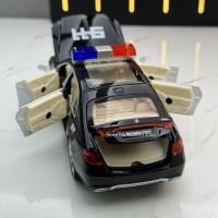 Modelo De Coche De Aleación 1/32 S680 Policial Con Luz Y Sonido Función Retroceso Pull Toy Para Niño Colección Regalos Metal Diecast Negro Blanco - details 13