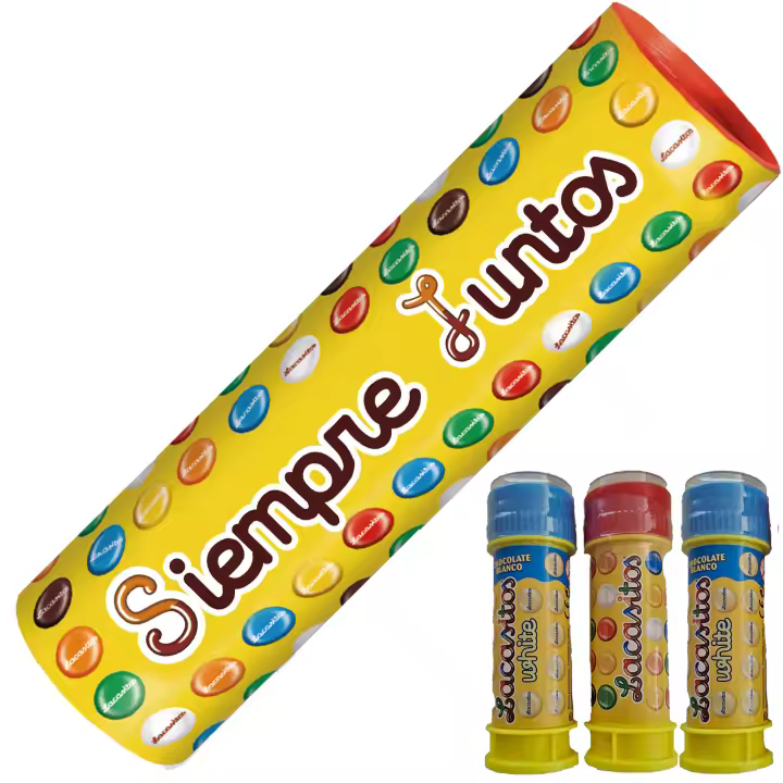 Lacasitos Megatubo 1,5 KG-Siempre juntos + 3 POMPEROS LACASITOS - 1