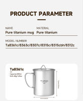 Tiartisan Taza De Camping De Titanio Puro Con Manija Plegable Ultraligera Portátil Para Senderismo Y Acampar Vaso De Agua Deportiva - details 5