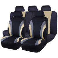 Juego completo de fundas de asiento de coche de tela de poliéster, estilo deportivo, Protector de asiento de coche Universal, se adapta a la mayoría de los coches SUV - details 23