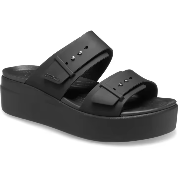 Crocs Sandalias Brooklyn Low Wedge Negro - 1