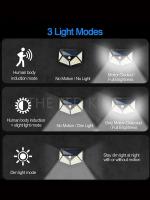 Luz Solar Exterior Con Sensor De Movimiento 100LEDs IP65 Impermeable Tres Modos Iluminación Para Jardín Garage Eave Luz Nocturna - details 3