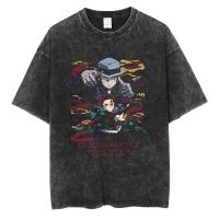 Camiseta Hip Hop Streetwear Para Mujer Estampado De Anime Demon Slayer Oversize Algodón Camiseta De Verano Tops Con Cuello Redondo - details 3