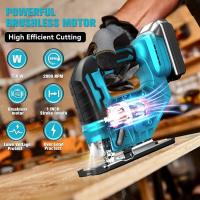 Actualización 21V 65mm 1500RPM Rompecabezas inalámbricos Electric Jig Saw Portable Multi-Funcion Woodworking Power Tool para Makita 18V Battery - details 3