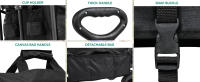 Carrito de Playa con Grandes Ruedas Universales, Carretilla Plegable con Mesa y 2 Portavasos Gran Capacidad 220 lbs, Altura del Mango Ajustable, Carro Camping para Jardín/Playa/Picnic (Negro) - details 4