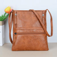 Bolso Bandolera Vintage De Cuero Suave PU Color Sólido Con Múltiples Bolsillos Para Mujer Ideal Para Viajes Diarios Y Uso Diario - details 0