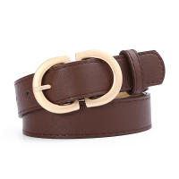 Cinturón basico para Mujer, 100% Piel Auténtica, cinturón con elegante cabeza Doble, ancho aprox. 3,3 cm, fabricado en Alemania. - details 0