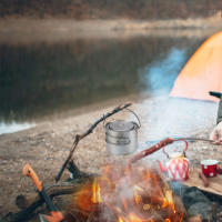 Lixada Tetera De Titanio Ultraligera Portátil Con Tapa Y Mango Plegable Para Camping Y Senderismo Al Aire Libre Material De Titanio - details 10