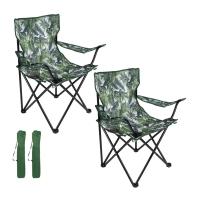 Pack 4 Sillas de Camping Hojas Verdes, Silla de Acampada Pesca Festival  Plegable 50Prof. x 80Ancho x 80Alto centímetros - details 2