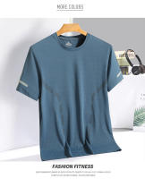 Camiseta De Correr Para Hombre Transpirable Elástica Verano Top De Gimnasio Fitness Corta Deporte Gris Azul Negro Blanco Tallas M-5XL - details 11