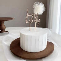 YOMDID 1PC Inserto De Pastel De Madera Para Cumpleaños Decoración Perfecta Para Mesa De Postres Y Fiestas Personalizado Con Letras - details 5