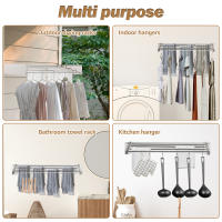 Soporte De Secado De Ropa Plegable En Acero Inoxidable Montado En La Pared Para Viajes Y Balcones Collapsible Drying Rack - details 3