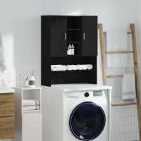 vidaXL Armario de lavadora madera envejecida 70,5x25,5x90 cm en color Madera antigua/Roble artisan/Roble negro | almacenamiento funcional diseño moderno para baño dormitorio sala - details 2