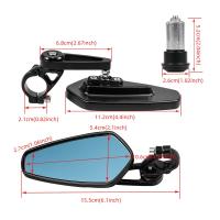 Espejo Retrovisor Para Motocicleta Universal De Aluminio Billet 7/8" Con Giradiscos De 360 Grados Para Honda Yamaha Suzuki - details 0