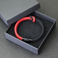 Pulsera De Hilo Tejido a Mano Con Nudo Infinito Y Símbolos Ucranianos Para Hombre Cierre Magnético Pulsera Masculina Cordón - details 5