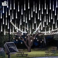 Luz De Lluvia De Meteoros Solar 30cm Con 8 Tubos Y 192 LEDs Luces De Hadas Impermeables Para Decoración De Navidad - details 10