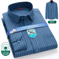 Camisa De Lujo Para Hombre 2024 Con Estampado Largo Manga Primavera Otoño Social Formal Moda Negocios Rayas a Cuadros Botones Top Masculino - details 2