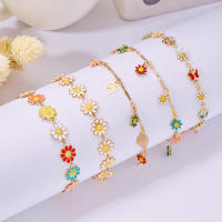 Pulsera De Daisy Floral Dulce Moda Minimalista Aestética Encanto Flor Para Mujer Joyería De Boda Fiesta Regalo - details 1